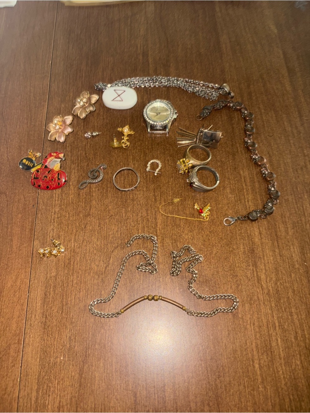 Y2K & Alternative Costume Jewelry Lot + Watch, Rings & Trinket Token